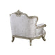 Kerra Accent Chair with Classic Gold Ornate Carvings Beige Velveteen BM329829