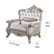 Kerra Accent Chair with Classic Gold Ornate Carvings Beige Velveteen BM329829