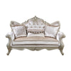 Kerra Loveseat with Accent Pillow Classic Beige Fleur De Lis 72 Inch BM329830