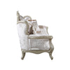Kerra Loveseat with Accent Pillow Classic Beige Fleur De Lis 72 Inch BM329830
