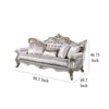 Kerra Sofa with Accent Pillows Beige Fleur De Lis Velveteen 97 Inch BM329831