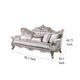Kerra Sofa with Accent Pillows Beige Fleur De Lis Velveteen 97 Inch BM329831