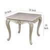 Kerra Side End Table Beige Marble Classic Carved Champagne 28 Inch BM329834