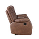 Olaf Dual Manual Recliner Console Loveseat Brown Faux Leather 77 Inch BM329835