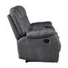 Olaf Dual Manual Recliner Loveseat Dark Gray Faux Leather 77 Inch BM329836