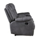 Olaf Dual Manual Recliner Loveseat Dark Gray Faux Leather 77 Inch BM329836