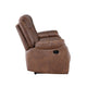 Olaf Manual Glider Recliner Chair Plush Saddle Brown Faux Leather BM329837