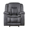 Olaf Manual Glider Recliner Chair Plush Dark Gray Faux Leather BM329838