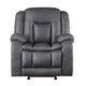 Olaf Manual Glider Recliner Chair Plush Dark Gray Faux Leather BM329838