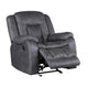 Olaf Manual Glider Recliner Chair Plush Dark Gray Faux Leather BM329838