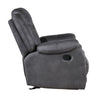 Olaf Manual Glider Recliner Chair Plush Dark Gray Faux Leather BM329838