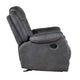 Olaf Manual Glider Recliner Chair Plush Dark Gray Faux Leather BM329838