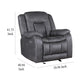 Olaf Manual Glider Recliner Chair Plush Dark Gray Faux Leather BM329838