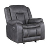 Olaf Manual Glider Recliner Chair Plush Dark Gray Faux Leather BM329838