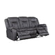 Olaf Dual Manual Recliner Sofa Dark Gray Faux Leather 88 Inch BM329841