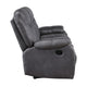 Olaf Dual Manual Recliner Sofa Dark Gray Faux Leather 88 Inch BM329841
