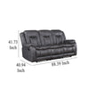 Olaf Dual Manual Recliner Sofa Dark Gray Faux Leather 88 Inch BM329841