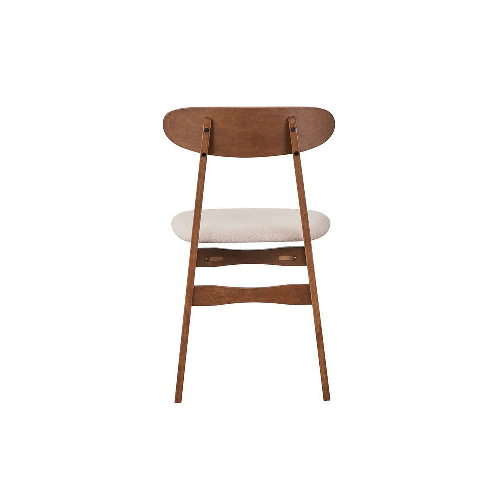 Rocco Dining Chair Set of 2 Curved Oval Backrest Brown Rubberwood BM329842
