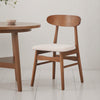 Rocco Dining Chair Set of 2, Curved Oval Backrest, Brown Rubberwood