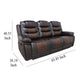 Asher Power Recliner Sofa USB Charger Brown Faux Leather 84 Inch BM329843