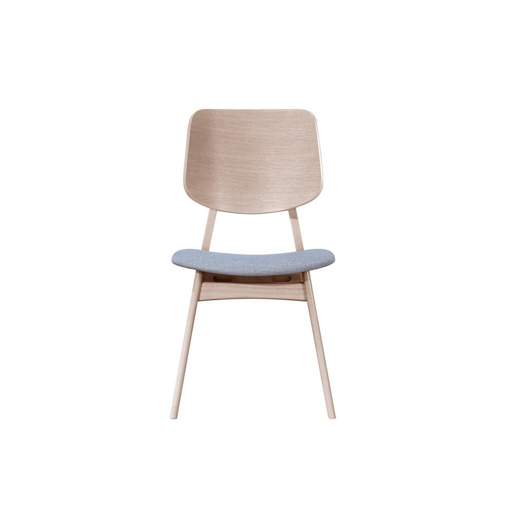 Scar Dining Chair Set of 2 Gray Polyester Seat White Rubberwood BM329851