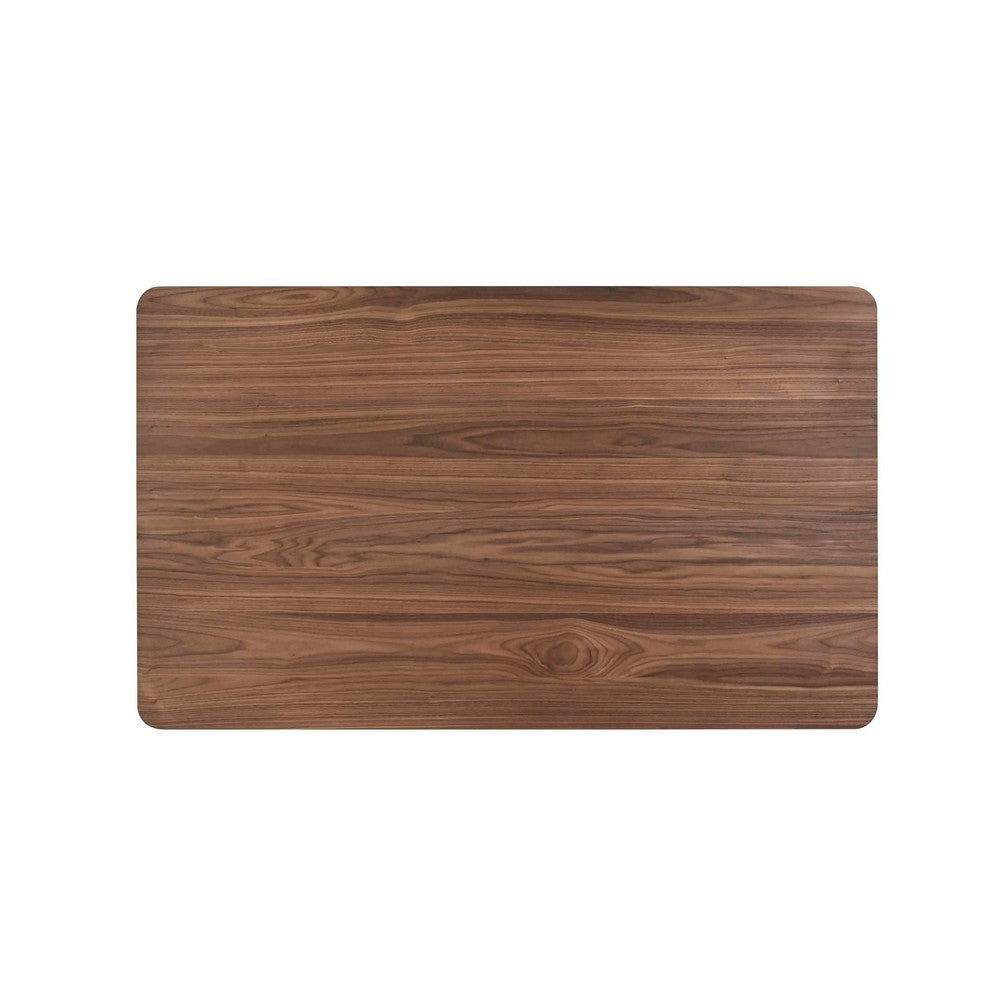 Scar Counter Height Table with Tapered Legs Walnut Brown Wood 59 Inch BM329852