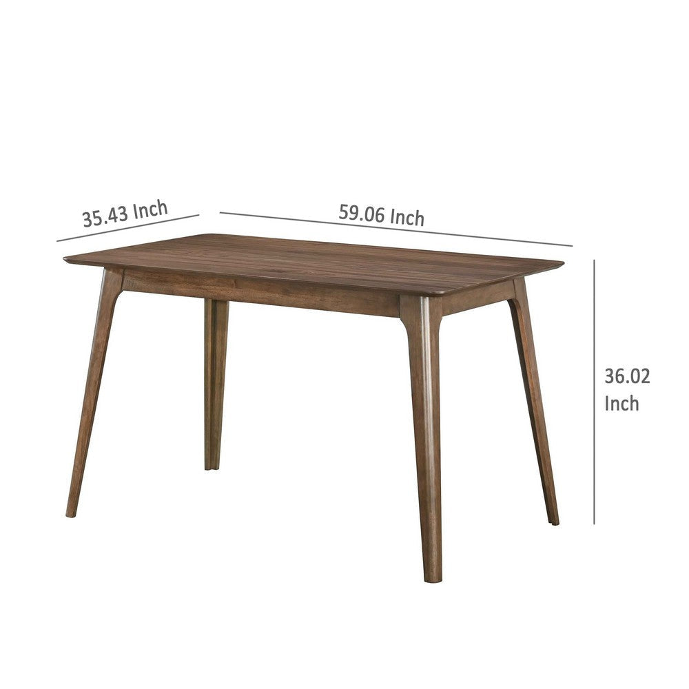 Scar Counter Height Table with Tapered Legs Walnut Brown Wood 59 Inch BM329852