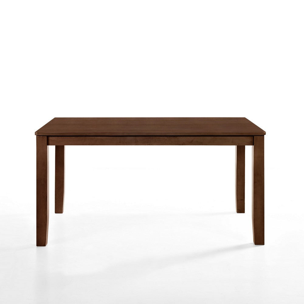 Accai Dining Table Angled Legs Rectangular Walnut Rubberwood 59 Inch BM329861