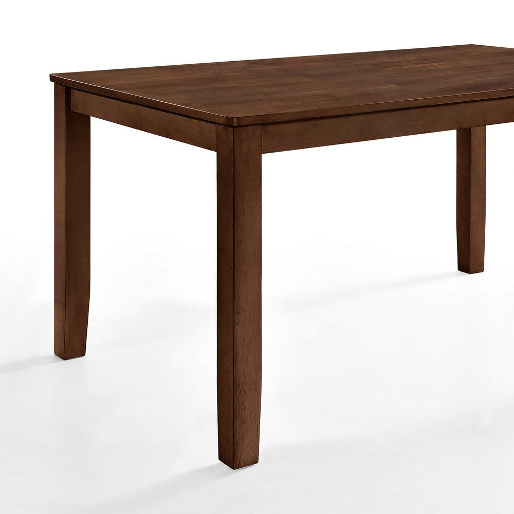 Accai Dining Table Angled Legs Rectangular Walnut Rubberwood 59 Inch BM329861