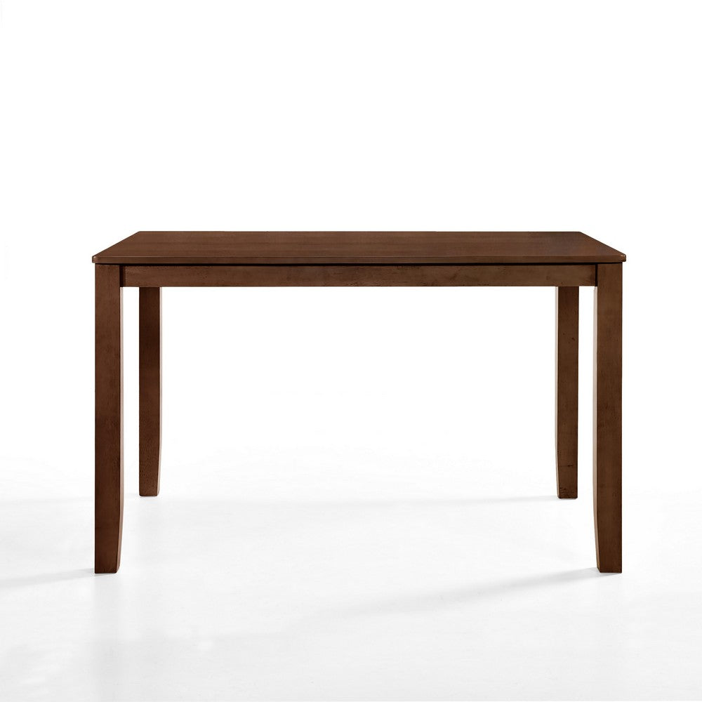 Accai Counter Height Dining Table, Angled Legs, Walnut Wood 59 Inch