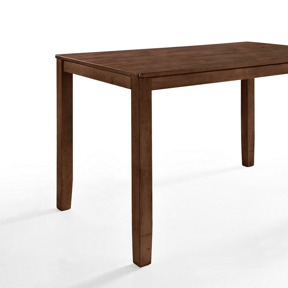 Accai Counter Height Dining Table, Angled Legs, Walnut Wood 59 Inch