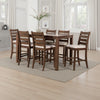 Accai Counter Height Dining Table, Angled Legs, Walnut Wood 59 Inch