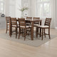 Accai Counter Height Dining Table, Angled Legs, Walnut Wood 59 Inch