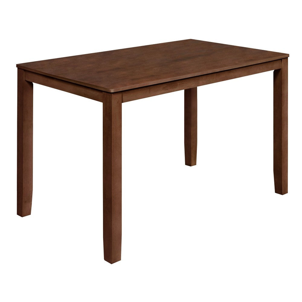 Accai Counter Height Dining Table, Angled Legs, Walnut Wood 59 Inch