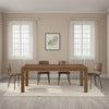 Enix Dining Table with Burnished Edges, Brown Solid Rubberwood 78 Inch