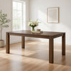 Enix Dining Table with Burnished Edges, Brown Solid Rubberwood 78 Inch