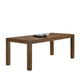 Enix Dining Table with Burnished Edges, Brown Solid Rubberwood 78 Inch