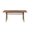 Thoi Dining Table 71 Inch Retro Angled Legs Brown Solid Rubberwood BM329865