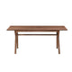 Thoi Dining Table 71 Inch Retro Angled Legs Brown Solid Rubberwood BM329865