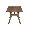 Thoi Dining Table 71 Inch Retro Angled Legs Brown Solid Rubberwood BM329865