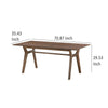 Thoi Dining Table 71 Inch Retro Angled Legs Brown Solid Rubberwood BM329865