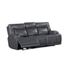 Tito Power Reclining Sofa Gray 91 Inch Drop Down Tray USB Port BM329868