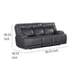 Tito Power Reclining Sofa Gray 91 Inch Drop Down Tray USB Port BM329868