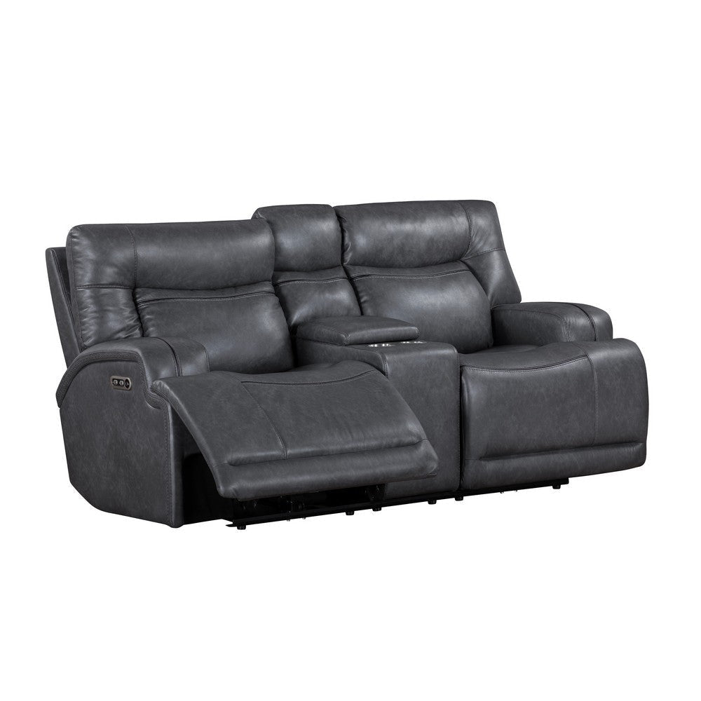 Tito Power Reclining Loveseat Gray 80 Inch Cupholders USB Port BM329870