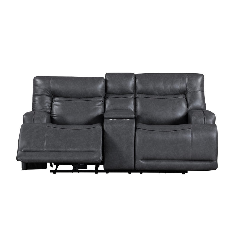 Tito Power Reclining Loveseat Gray 80 Inch Cupholders USB Port BM329870