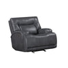 Tito Power Glider Reclining Chair Gray Polyester Pillow Top Armrests BM329871