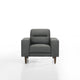 Vile Accent Chair Plush Gray Fabric Classic Tapered Solid Wood Legs BM329877