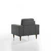 Vile Accent Chair Plush Gray Fabric Classic Tapered Solid Wood Legs BM329877