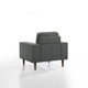 Vile Accent Chair Plush Gray Fabric Classic Tapered Solid Wood Legs BM329877