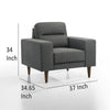 Vile Accent Chair Plush Gray Fabric Classic Tapered Solid Wood Legs BM329877